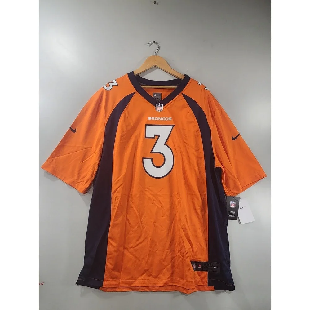 NEW! Russell Wilson #3 Denver Broncos On-Field Game NFL NIKE Jersey Orange XXL